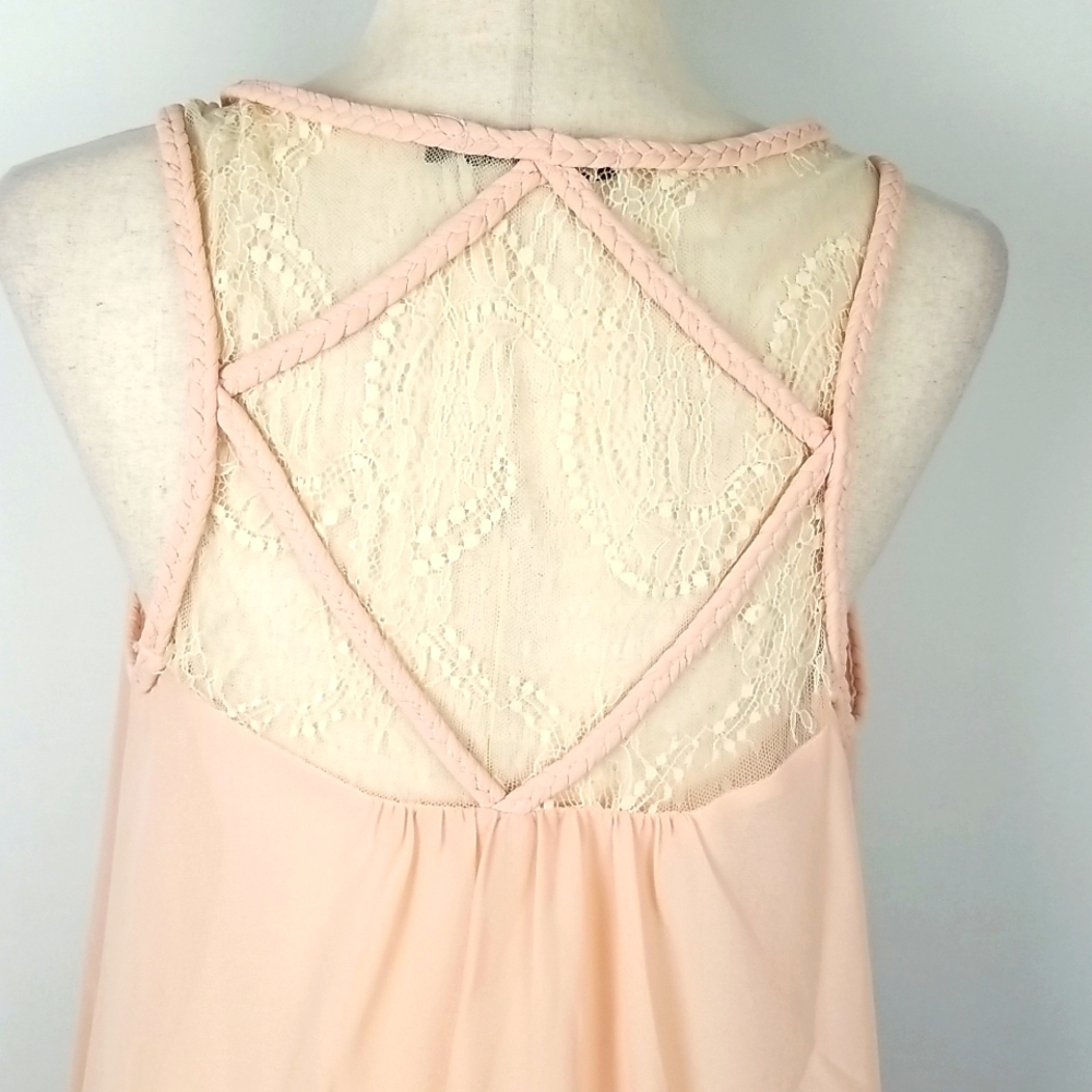 EUC Doe & Rae Sleeveless Sheer Top Size L - Picture 3 of 6